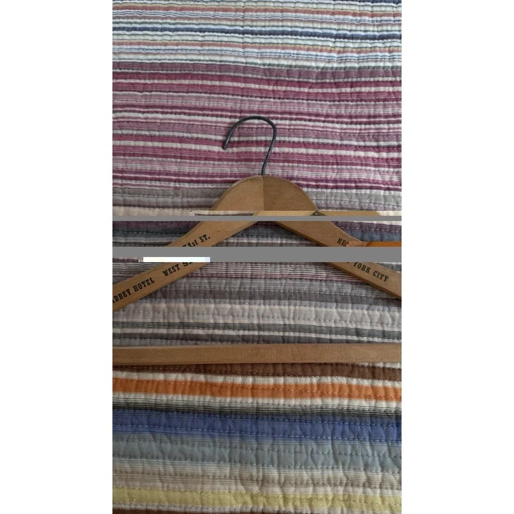 Vtg 5 pc Lot Antique Wire Hangers Advertising Wooden Clothes ny nj fl mo